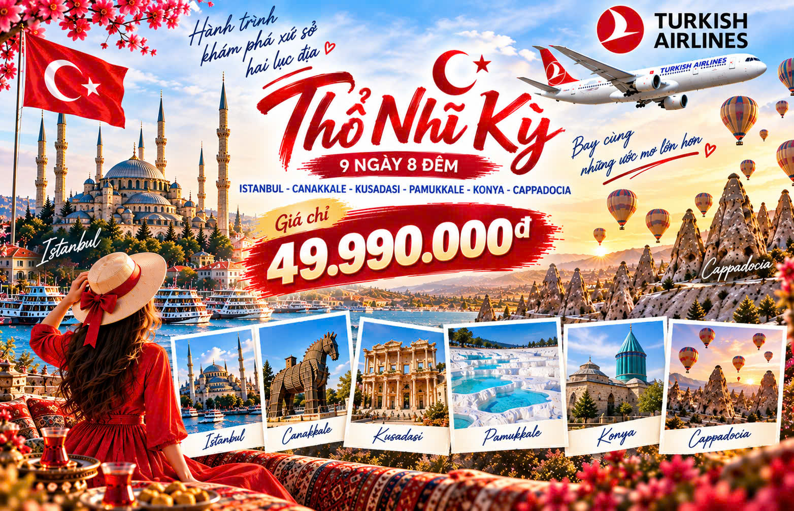 Tour Du Lịch Thổ Nhĩ Kỳ 9 Ngày 8 Đêm Bay Turkish Airlines